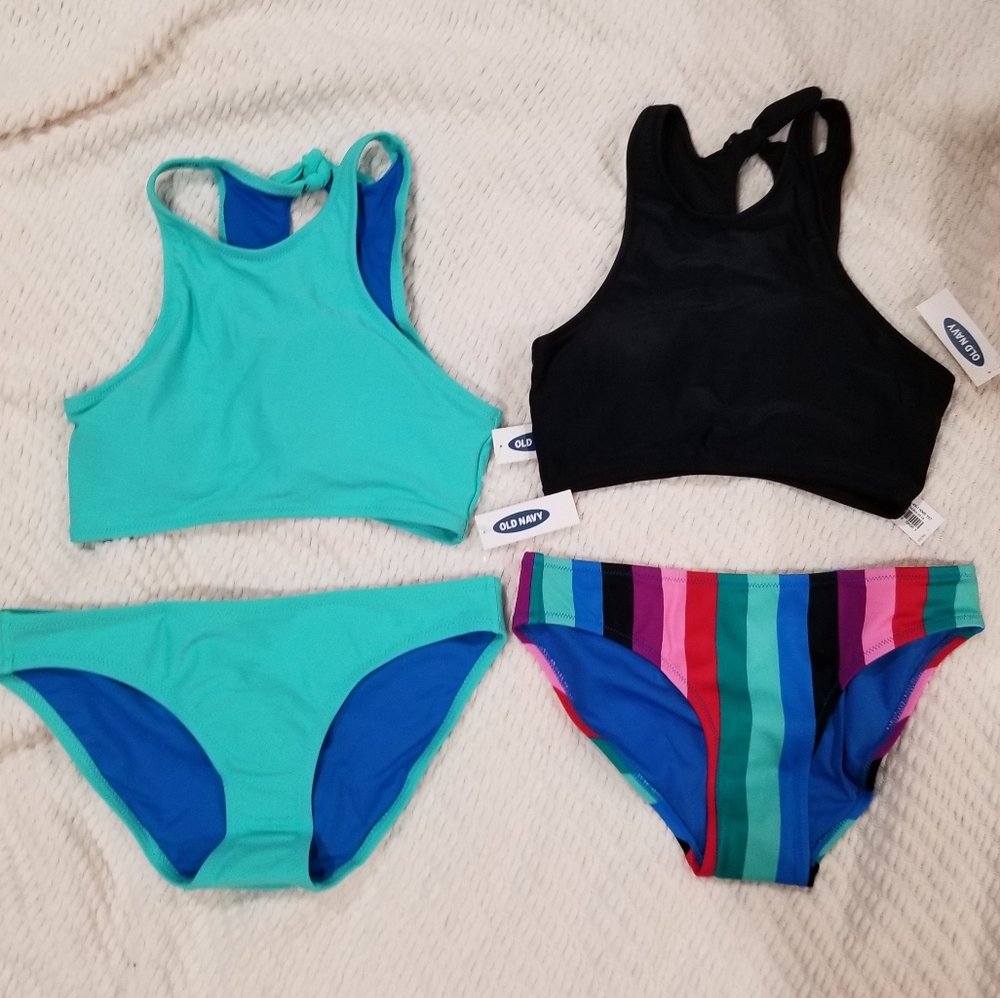 2 NWT Old Navy Two Piece High Neck Bow Back Bikini